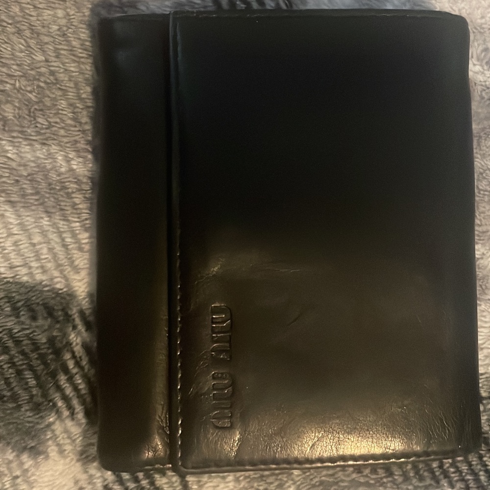 Miu miu black leather unisex wallet vintage extremely soft